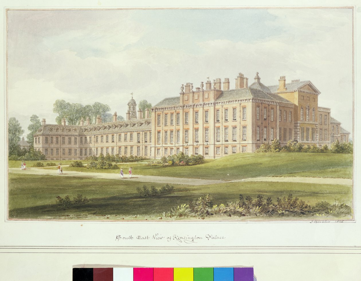 Południowo-wschodni widok Pałacu Kensington, 1826 autorstwa John Chessell Buckler
