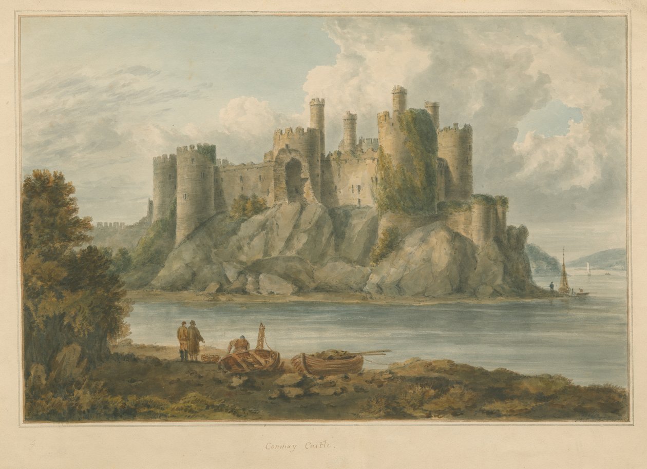 Walia - Carnarvonshire - Zamek Conway, 1810 autorstwa John Chessell Buckler