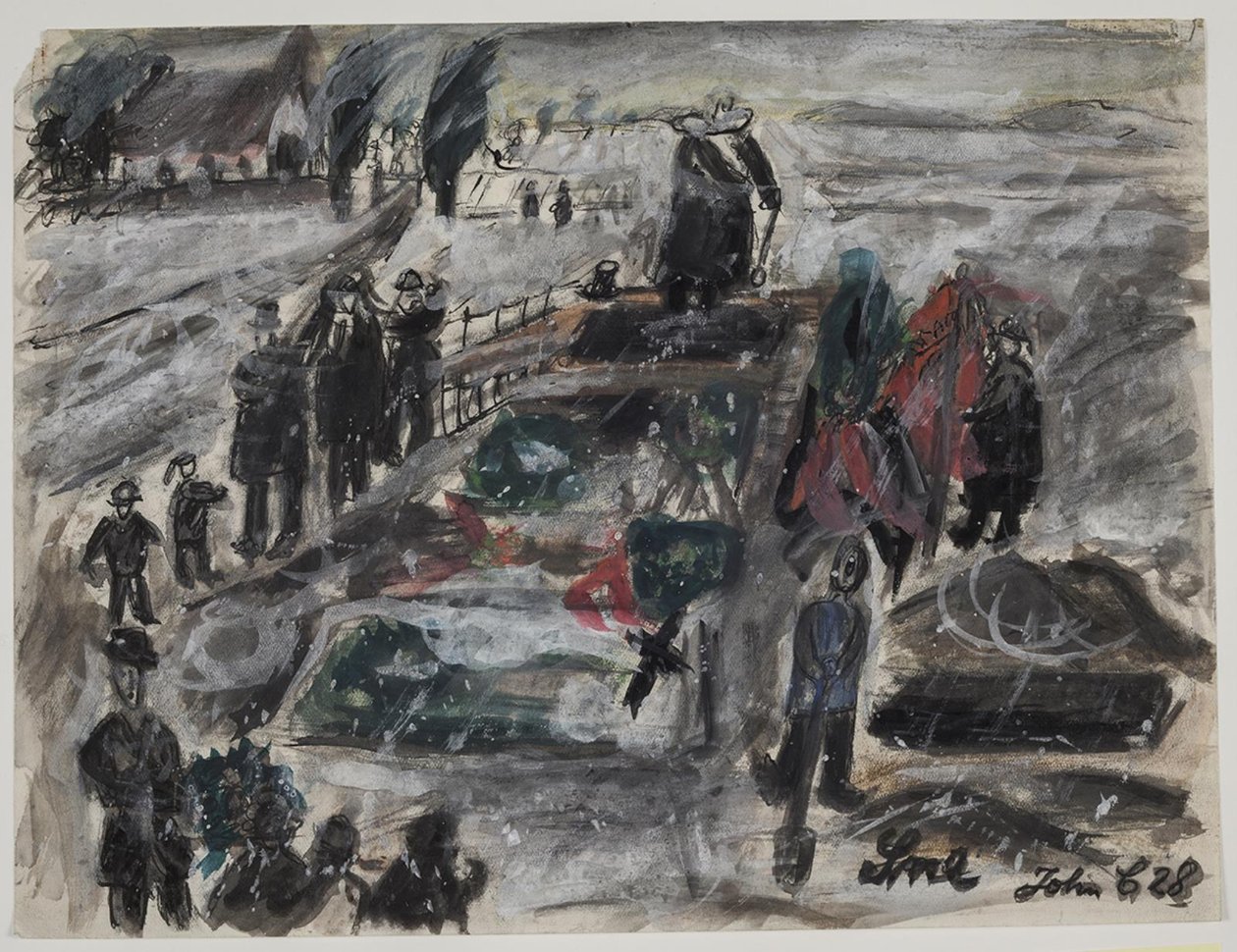 Pogrzeb w zimie autorstwa John Christensen