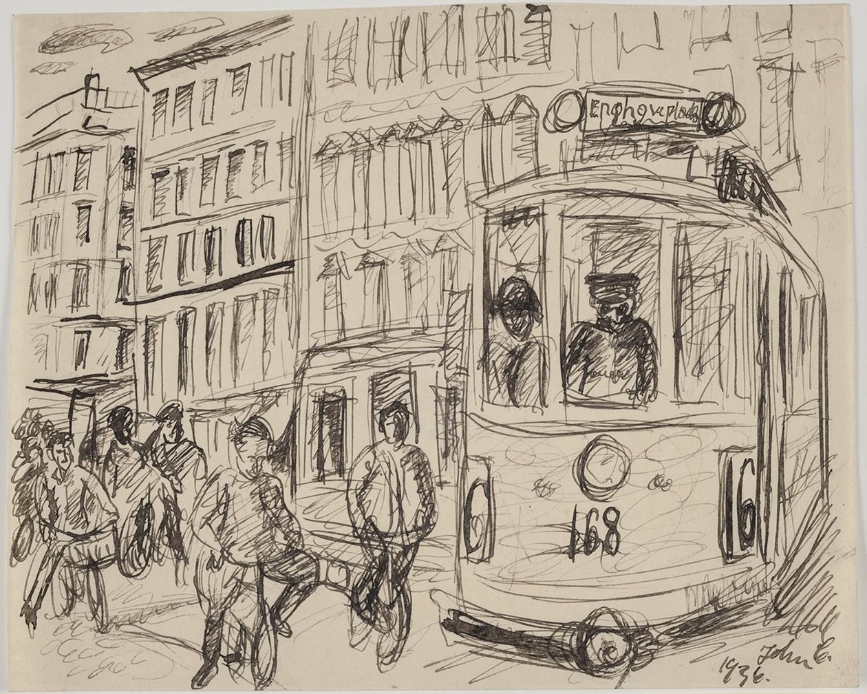 Linia 16 (tramwaj) kursuje za rogiem autorstwa John Christensen