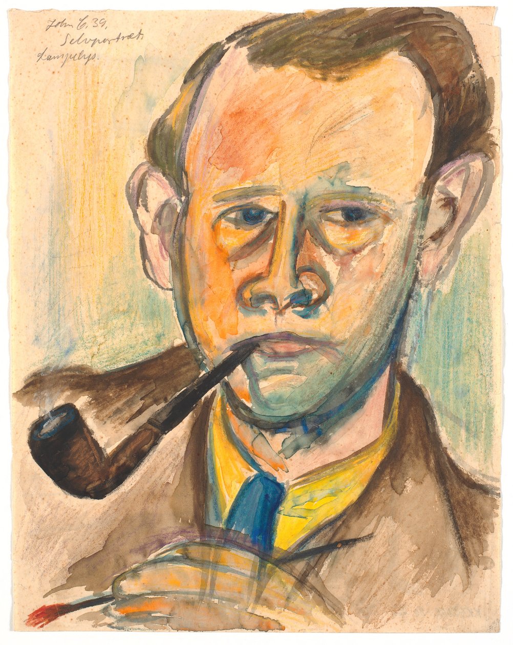 Autoportret w świetle lampy autorstwa John Christensen