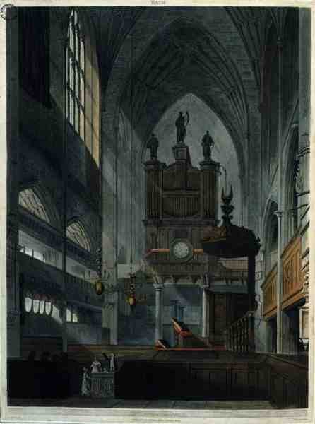 Wnętrze opactwa, z „Łaźnia ilustrowana szeregiem poglądów”, ryt. John Hill (1770-1850), wyd. przez Williama Millera autorstwa John Claude (after) Nattes