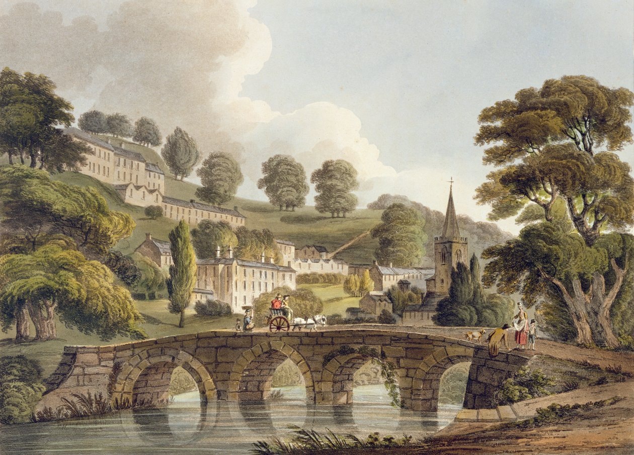 Bradford, z „Bath Illustrated by a Series of Views”, sztychowane przez Johna Hilla (1770-1850) wyd. przez Williama Millera, 1805 (akwatinta) autorstwa John Claude Nattes