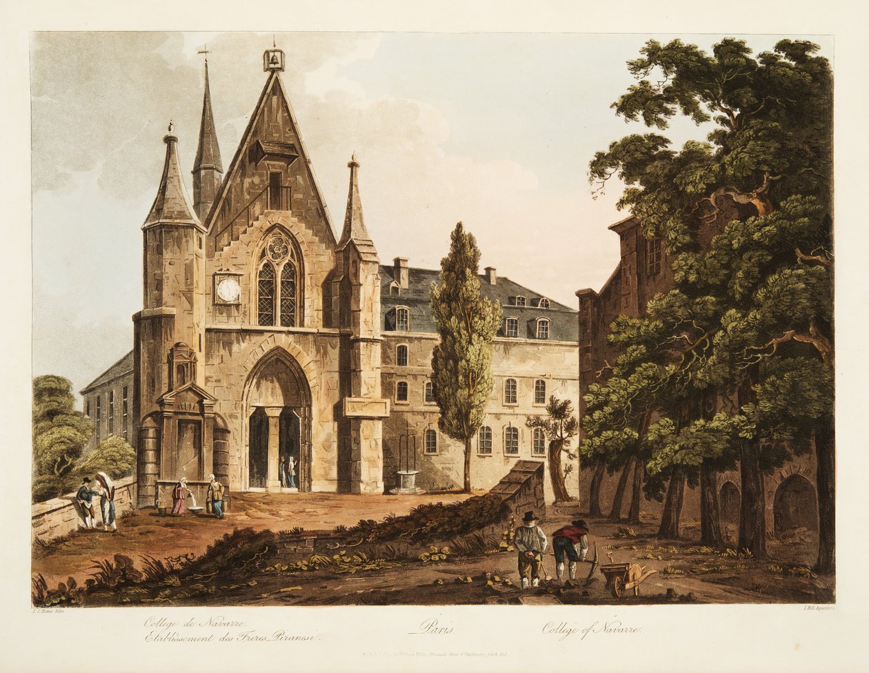 Kolegium Nawarry, ilustracja z Wersalu, Paryża i Saint Denis, wyd. 1806 (akwatinta) autorstwa John Claude Nattes