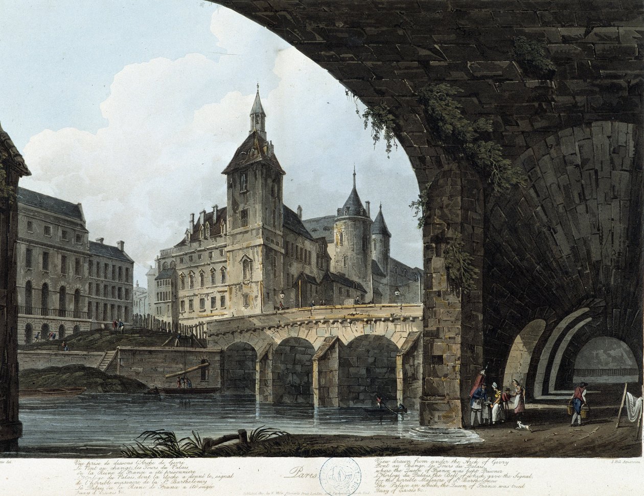 Paryż: Le Pont au Change - w „”Paryż widziany przez J.C. Matsa”, wyd. Miller, Londyn autorstwa John Claude Nattes