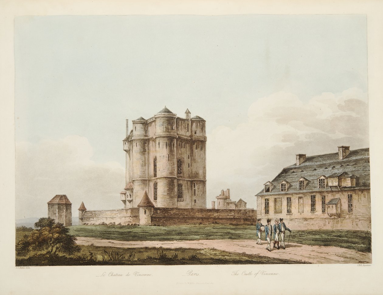 Zamek Vincenne, ilustracja z Wersalu, Paryża i Saint Denis, wyd. 1810 (akwatinta) autorstwa John Claude Nattes