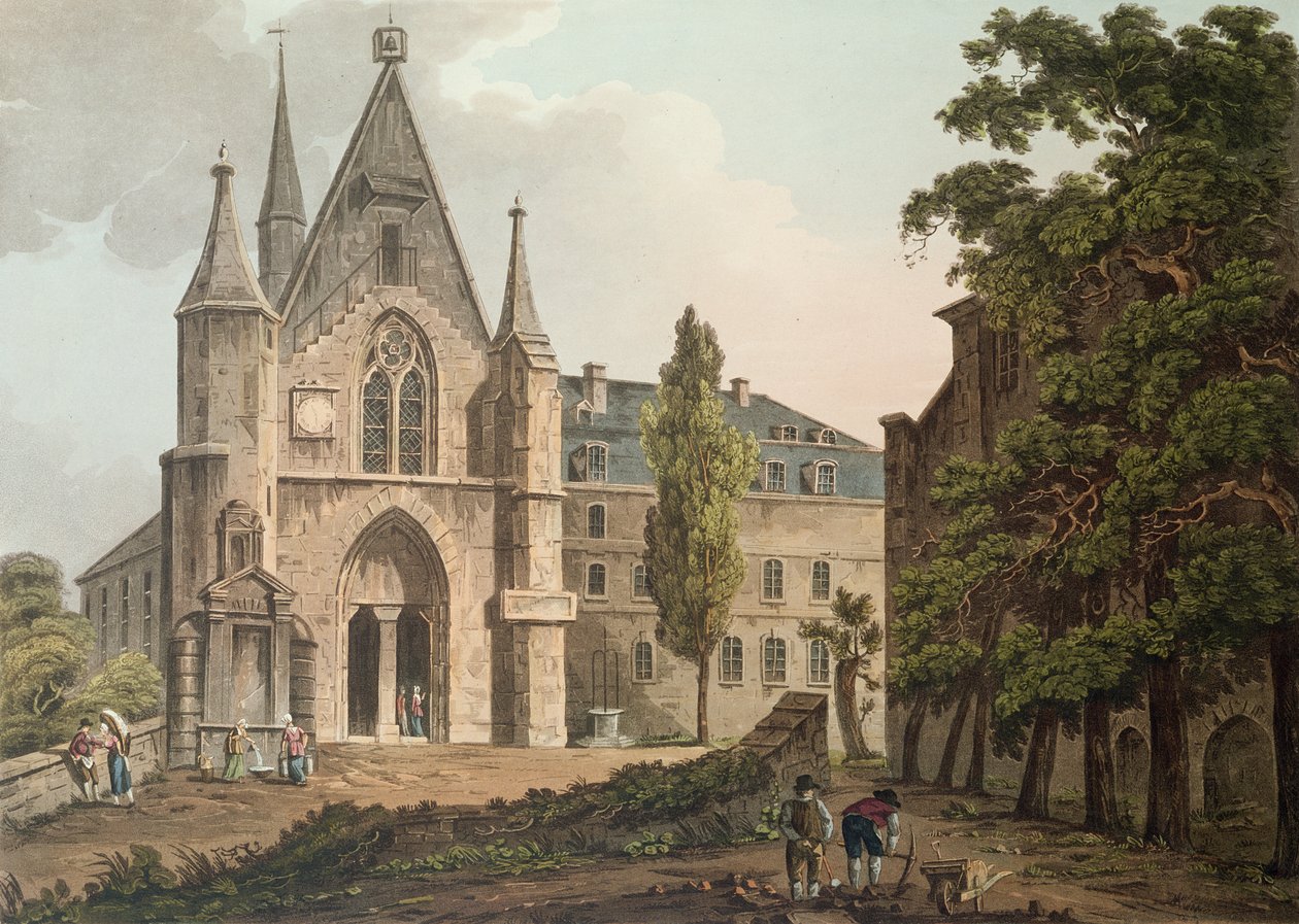 Kolegium Navarry w Paryżu, rytowane przez I. Hilla, 1809 (akwatinta) autorstwa John Claude Nattes