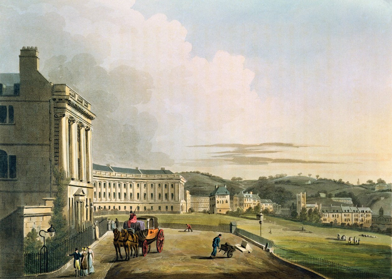 Półksiężyc, z „Łaźnia ilustrowana serią poglądów”, sztychowana przez Johna Hilla (1770-1850) wyd. William Miller, 1804 (akwatinta) (szczegóły patrz 92989) autorstwa John Claude Nattes