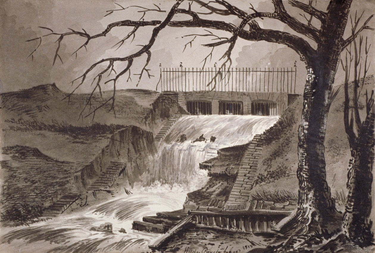 Widok ujścia Serpentine, Hyde Park, Londyn, 1818. autorstwa John Claude Nattes
