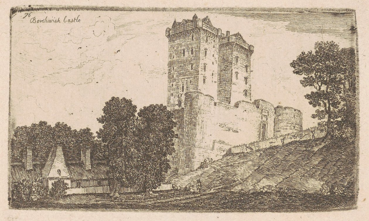 Zamek Borthwick autorstwa John Clerk, of Eldin