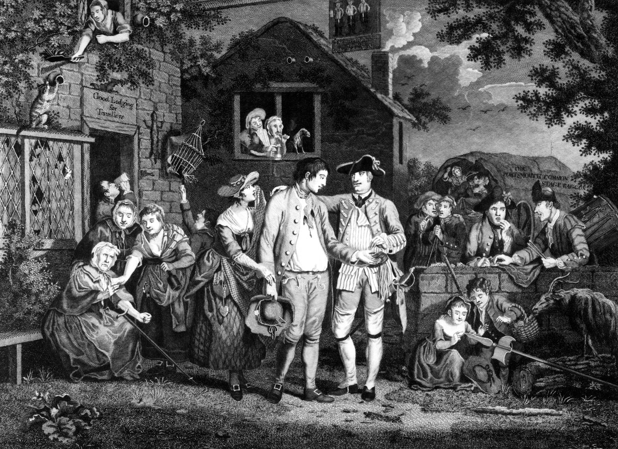 Sierżant rekrutacyjny, grawerowany przez Johna Goldara, 1769 autorstwa John Collet