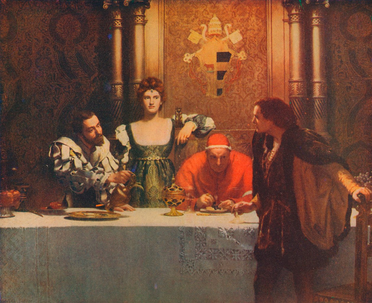 Kieliszek wina z Cezarem Borgią, 1893, 1914 autorstwa John Collier