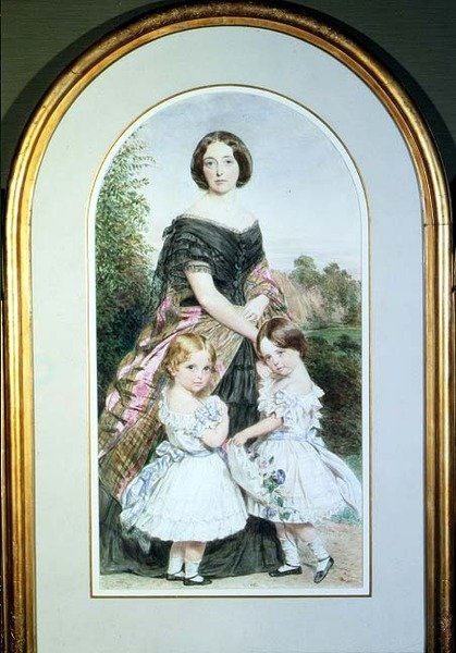 Portret damy z dwiema córkami autorstwa John Collingham Moore