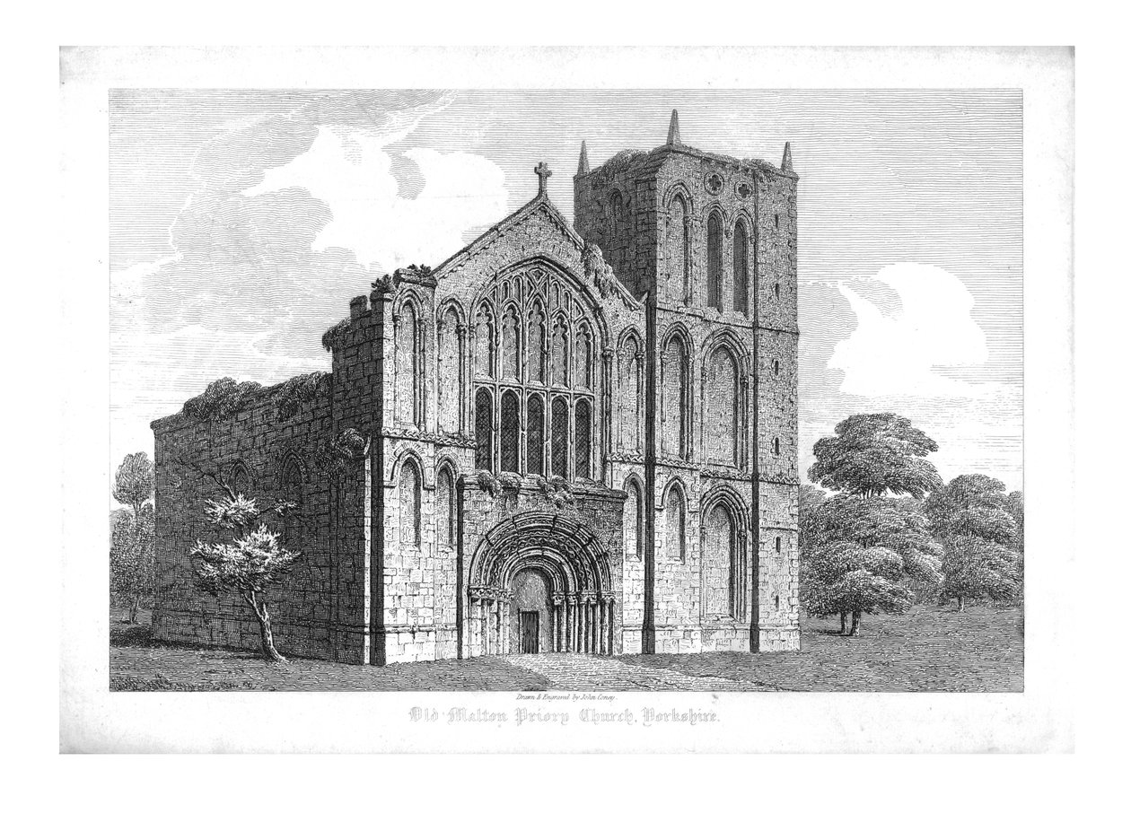 Stary kościół Malton Priory, Yorkshire, początek XIX wieku. autorstwa John Coney