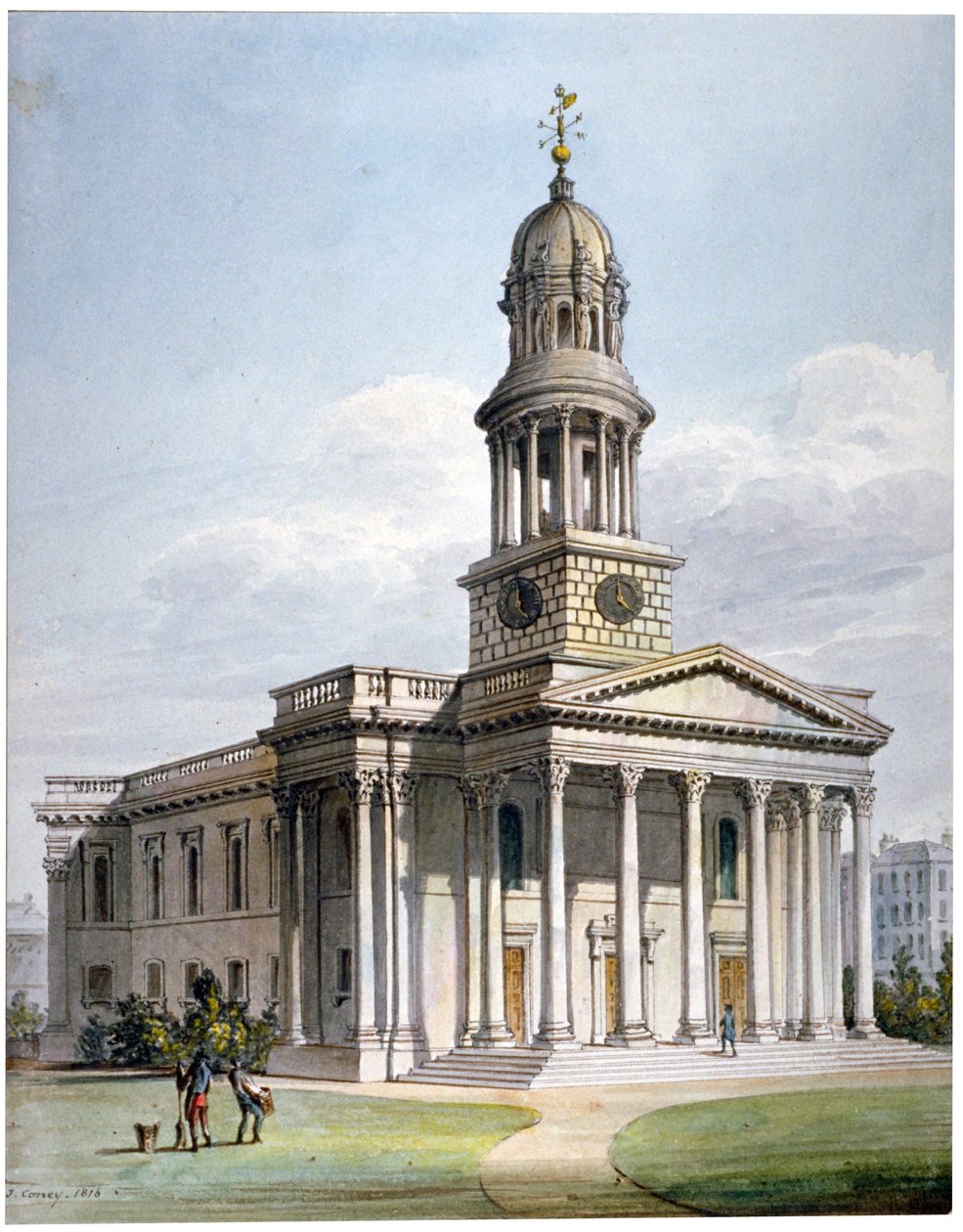Nowy kościół St Marylebone, Londyn, 1816 r. autorstwa John Coney