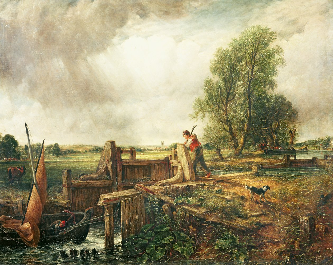 Łódź przepływająca przez śluzę autorstwa John Constable