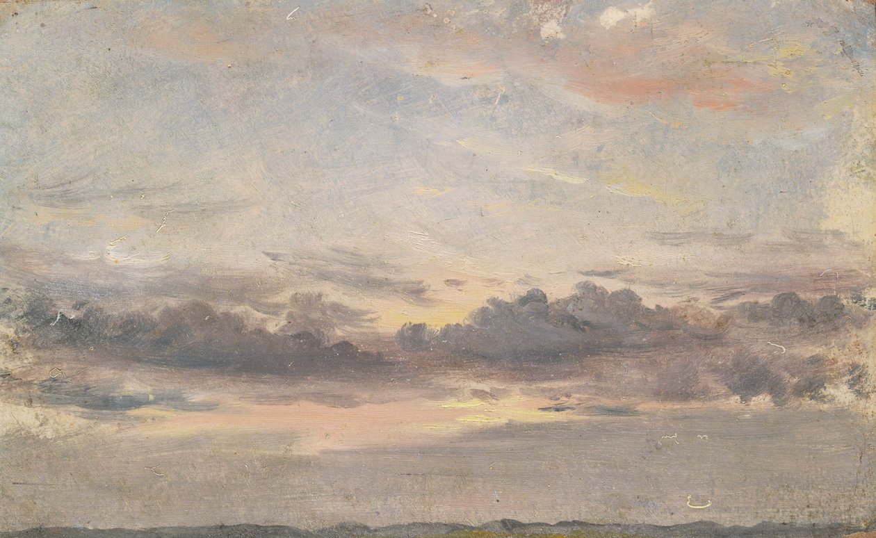 Studium chmur, zachód słońca, ok. 1821 (olej na papierze na tekturze) autorstwa John Constable