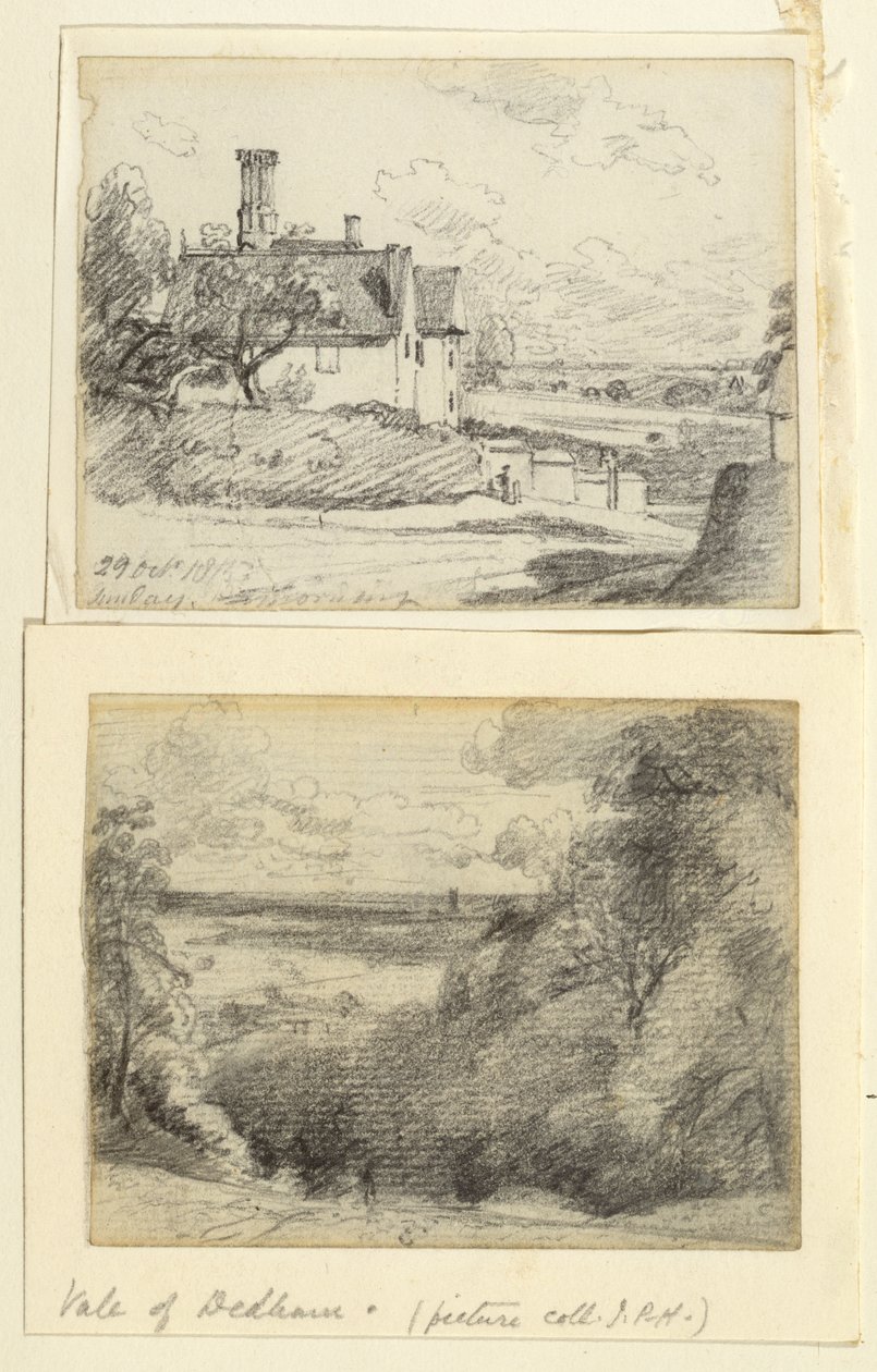 Manor House, 1815 i Dedham z okolic Gun Hill, Langham, c.1815 autorstwa John Constable