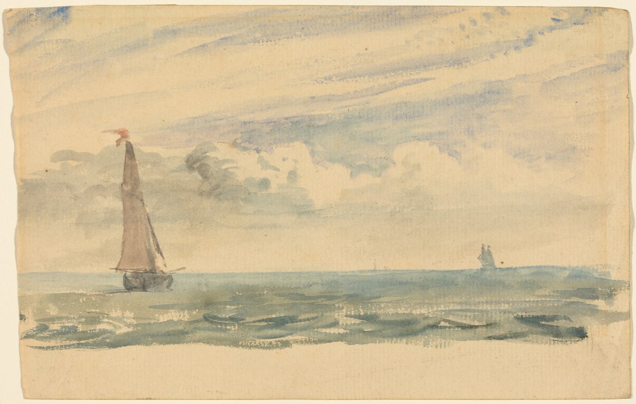 Pejzaż morski z dwoma żaglówkami autorstwa John Constable