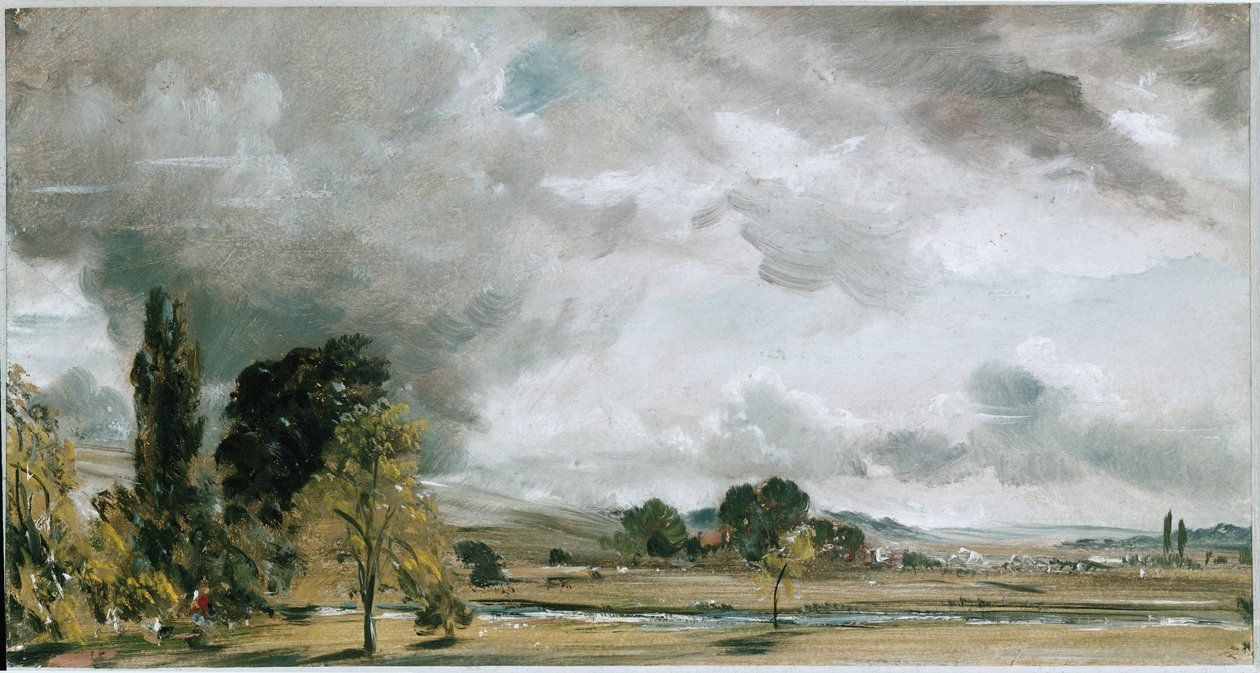 Widok na Salisbury, z biblioteki domu archidiakona Fishera (olej na płótnie) autorstwa John Constable