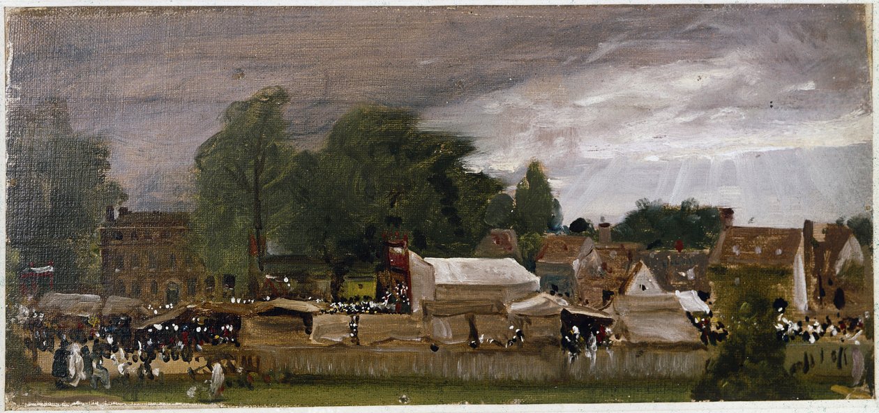Jarmark wiejski, prawdopodobnie w East Bergholt (olej na płótnie) autorstwa John Constable