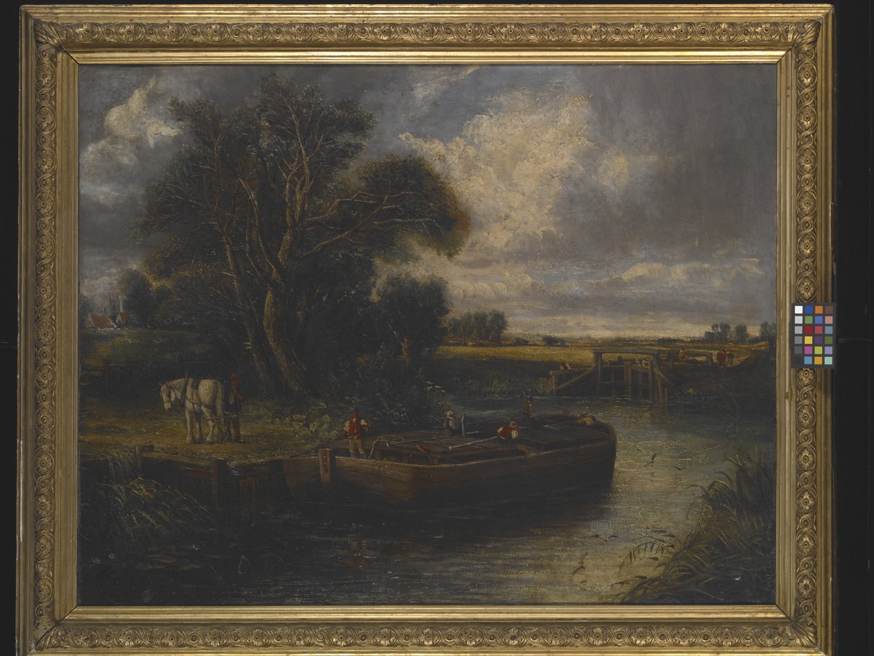 Barka na kanale (olej na płótnie) autorstwa John Constable