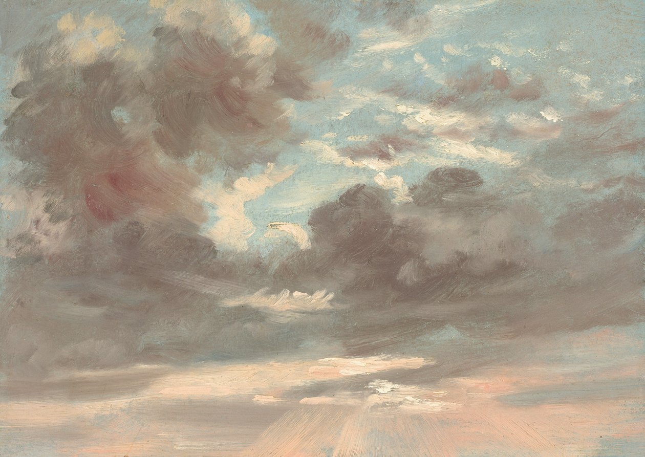 Badanie chmur: burzliwy zachód słońca autorstwa John Constable