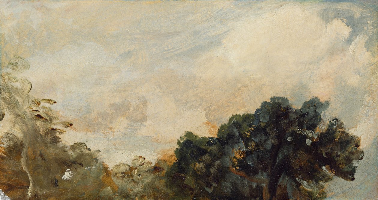 Studium chmur z drzewami, 1821 (olej na papierze położony na płycie) autorstwa John Constable
