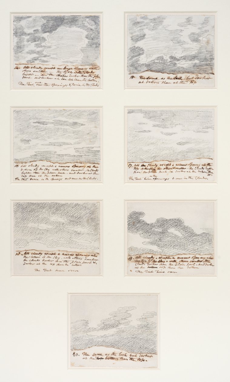 Studium chmur (wg "Engravings of Skies" Alexandra Cozensa), ok. 1822-23 (grafit na papierze) autorstwa John Constable