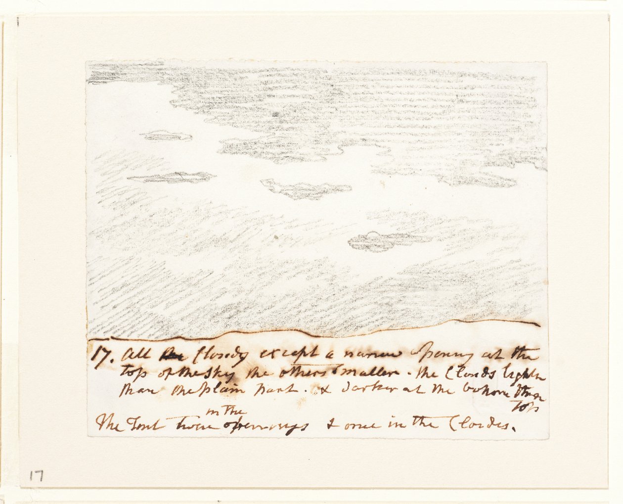 Studium chmur (wg "Engravings of Skies" Alexandra Cozensa), ok. 1822-23 (grafit na papierze) autorstwa John Constable