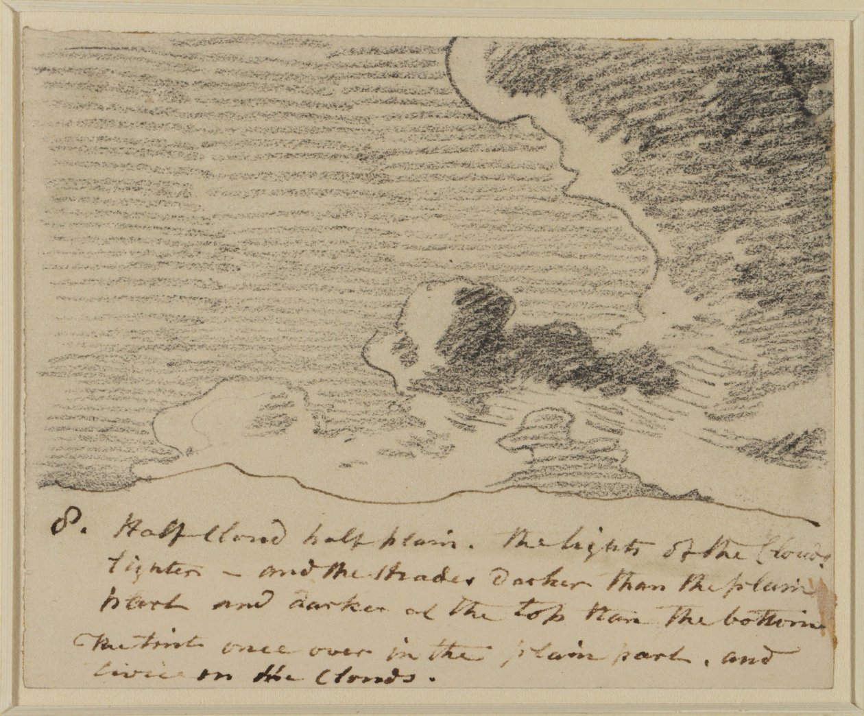 Studium chmur (za Alexander Cozens Engravings of Skies), ok. 1822-23 (grafit na papierze) autorstwa John Constable