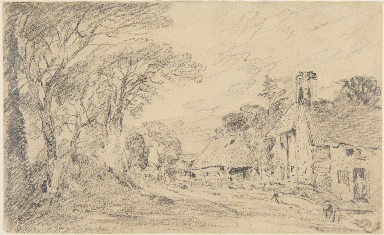 Domek i drzewa autorstwa John Constable