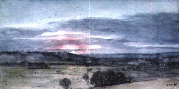 Dedham Vale z East Bergholt: Zachód słońca autorstwa John Constable