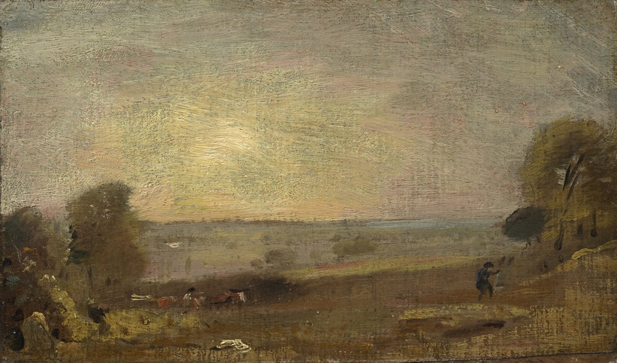 Dedham Vale od drogi do East Bergholt: Zachód słońca, 1810 autorstwa John Constable