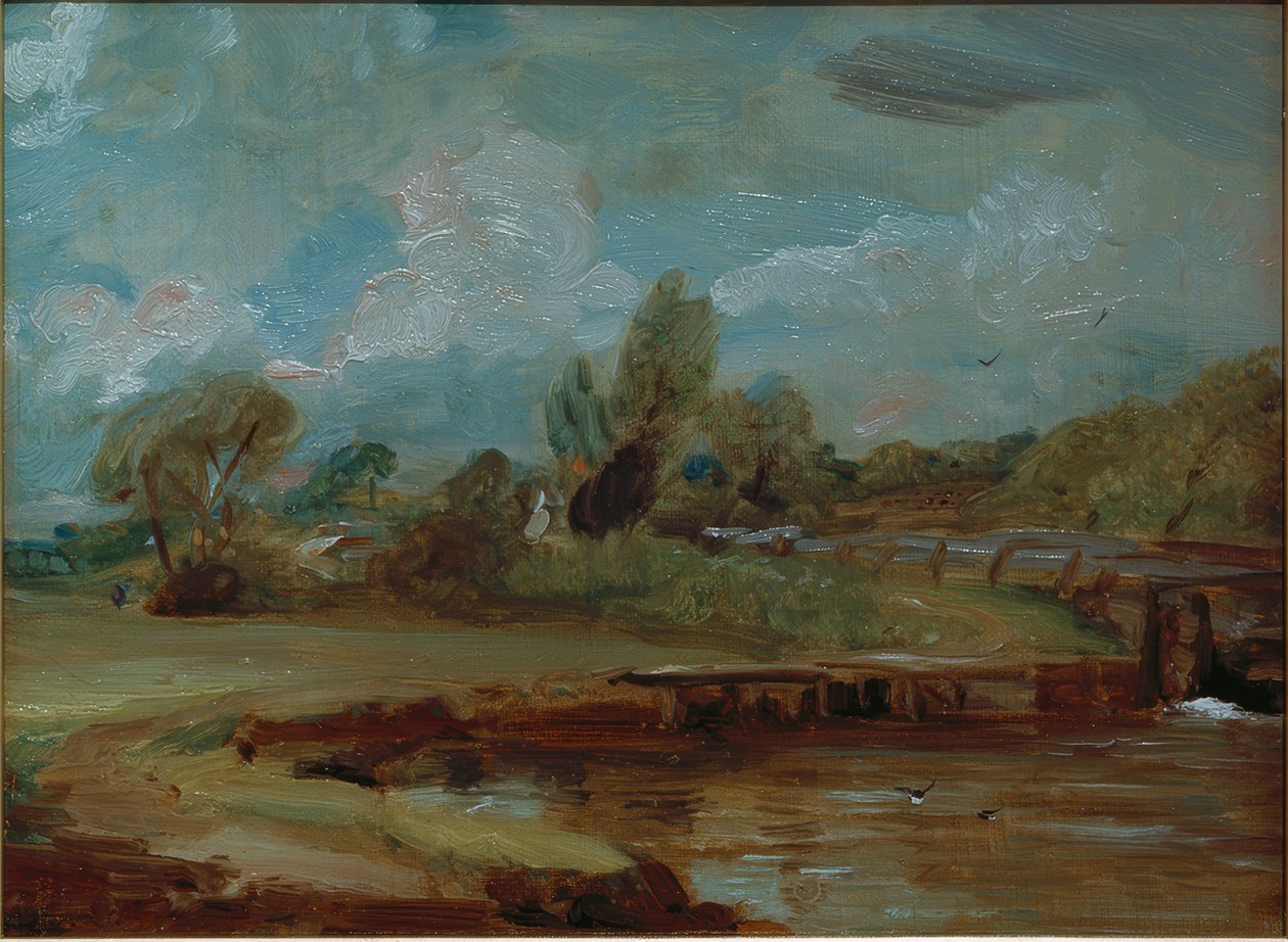 Śluza Flatford, z drogi nad rzeką autorstwa John Constable
