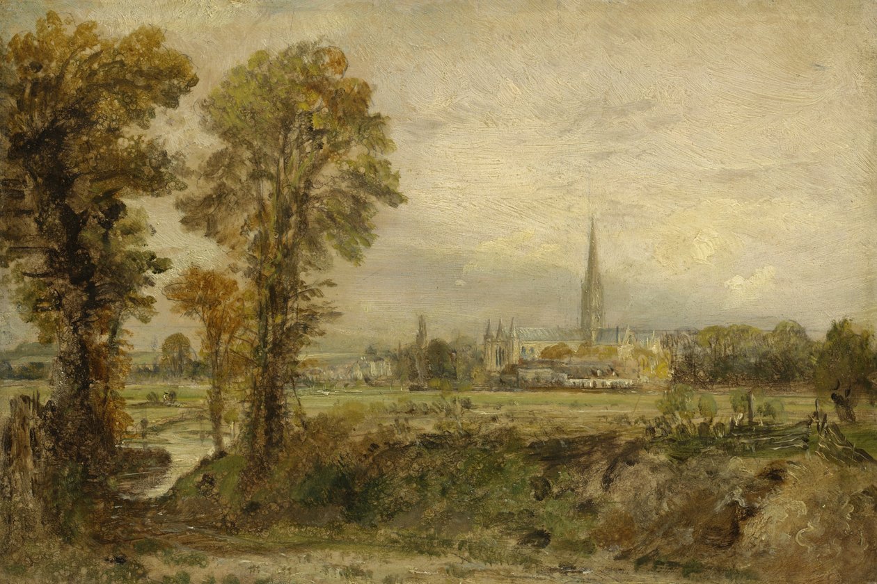 Odległy widok katedry w Salisbury, 1821 r autorstwa John Constable