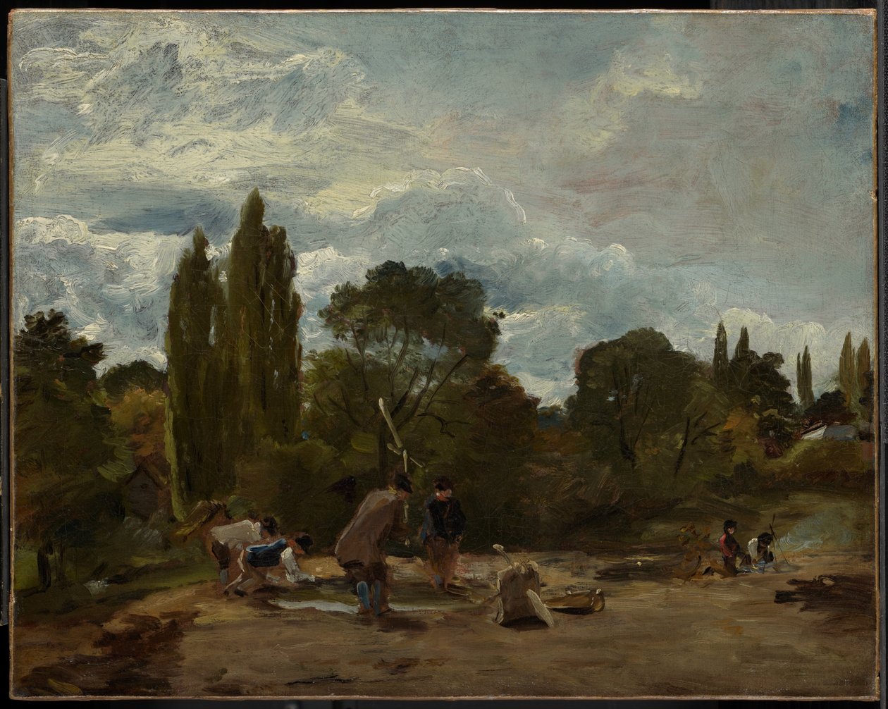 Młócenie główek rzepy, East Bergholt autorstwa John Constable