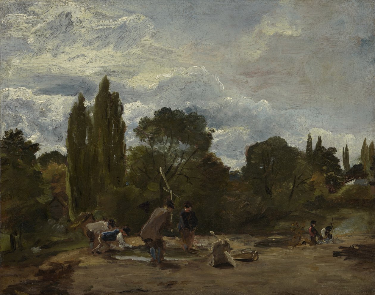 Młócące główki rzepy, East Bergholt, ok. 1812-15 autorstwa John Constable
