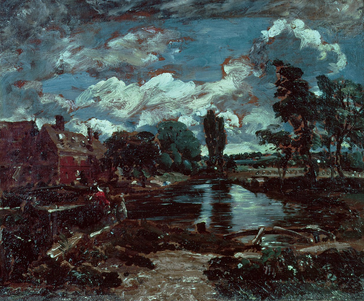Flatford Mill z Lock on the Stour, c.1811 autorstwa John Constable