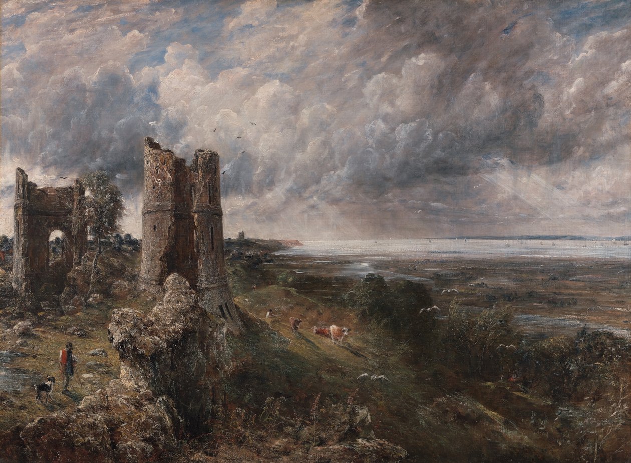 Zamek Hadleigh, Usta Tamizy — poranek po burzliwej nocy, 1829. autorstwa John Constable