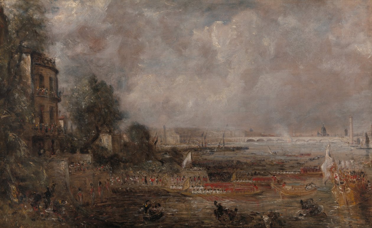 Szkic połówkowy do otwarcia mostu Waterloo „Schody Whitehall, 18 czerwca 1817”, 1829 do 183 autorstwa John Constable