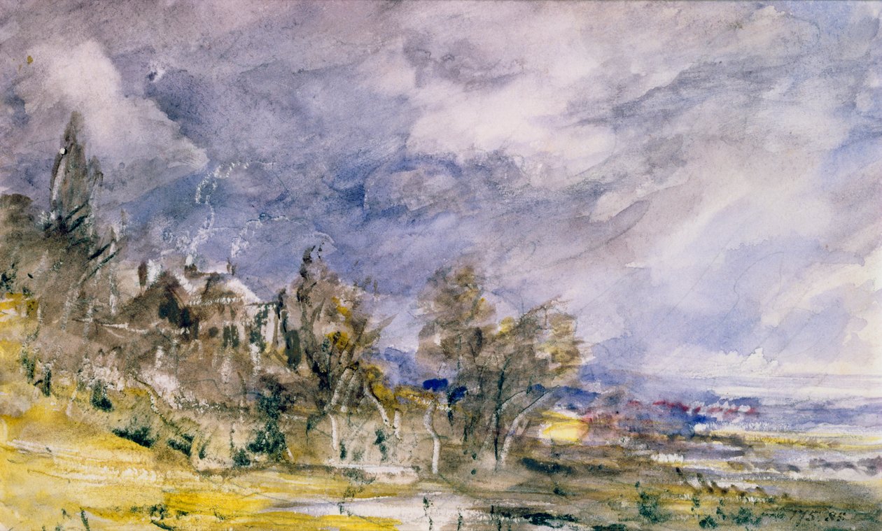 Hampstead Heath z okolic Well Walk, 1834 autorstwa John Constable