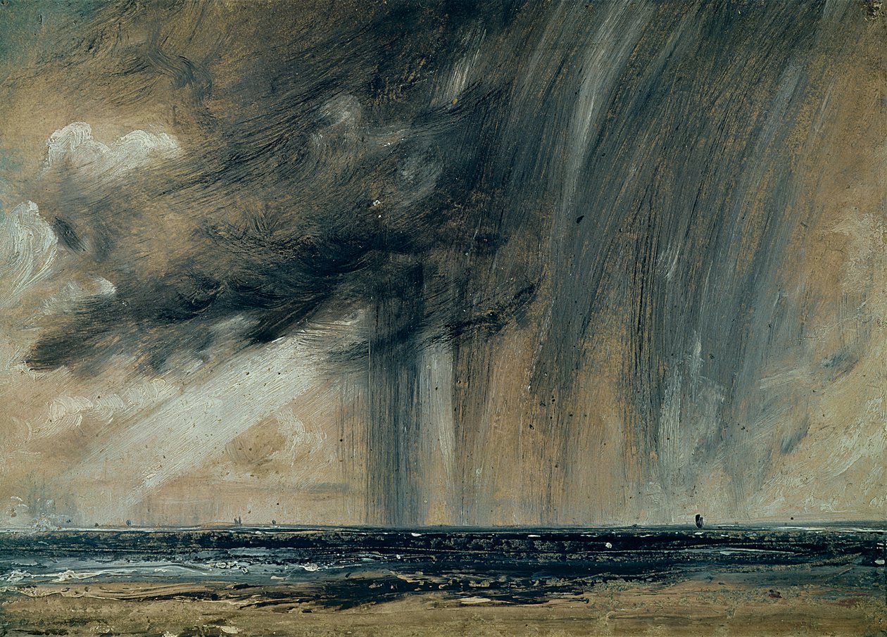 Ulewa nad morzem, ok. 1824-28 (olej na papierze nałożony na płótno) autorstwa John Constable