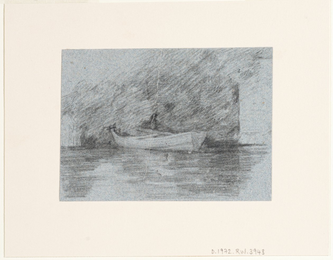 Łódź wiosłowa zacumowana pod brzegiem autorstwa John Constable