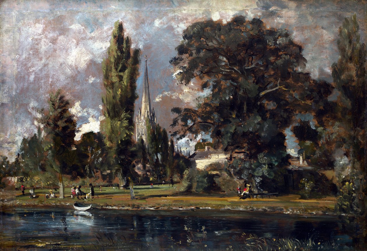 Katedra w Salisbury i Leadenhall z rzeki Avon, 1820 autorstwa John Constable