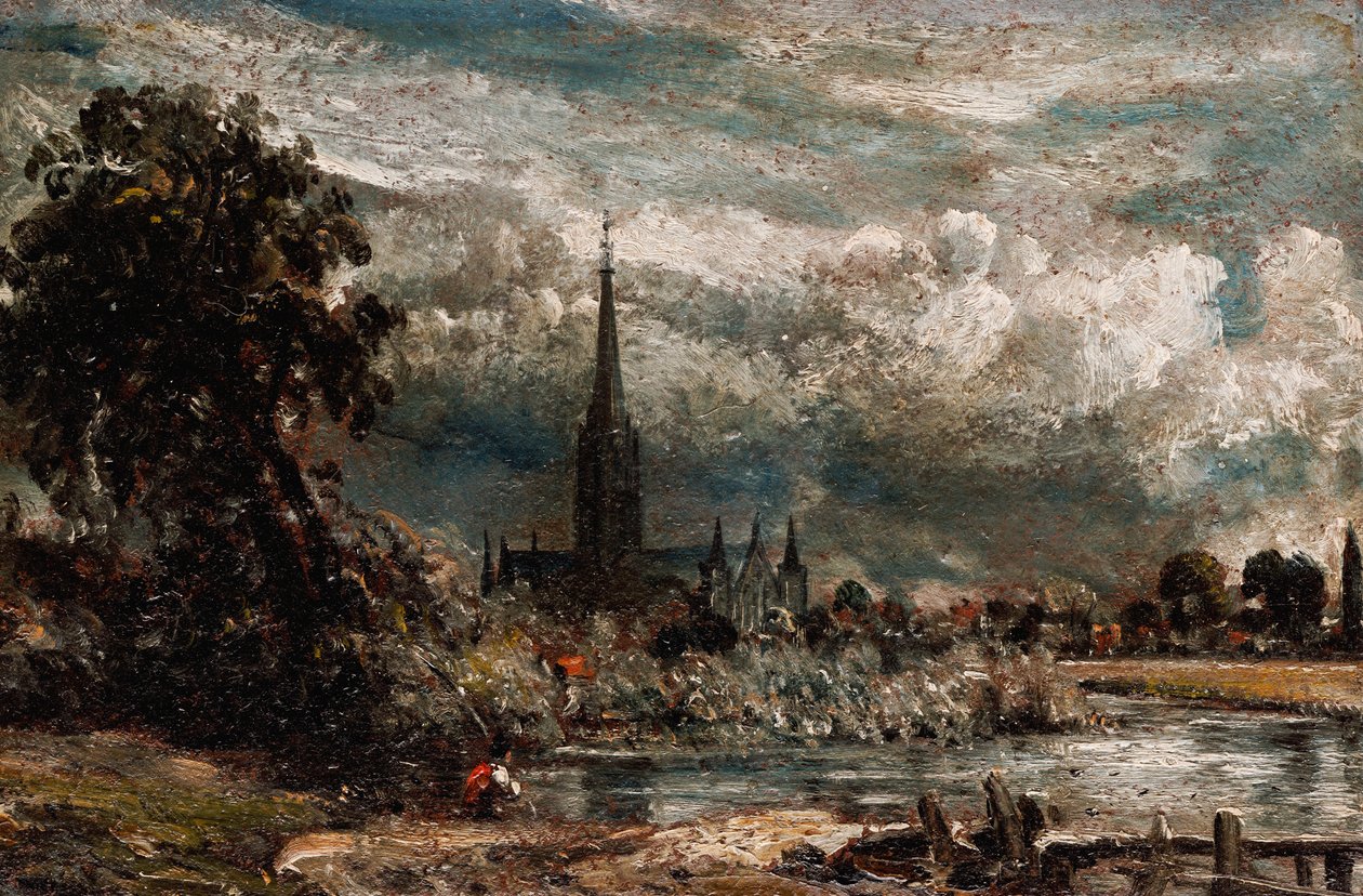 Katedra w Salisbury z Long Bridge w pobliżu Fisherton Mill autorstwa John Constable