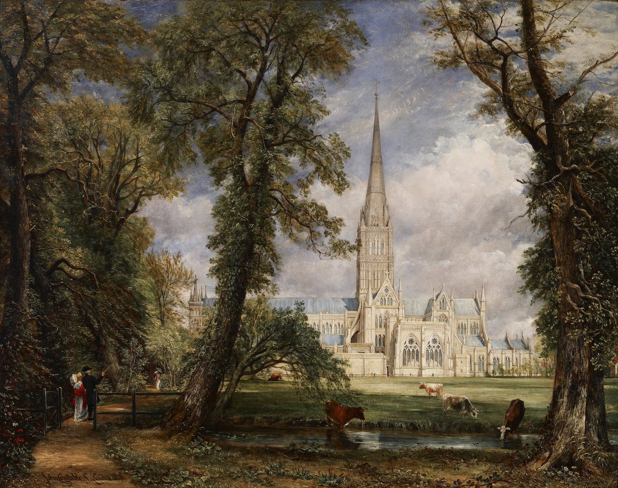 Katedra w Salisbury widziana z ogrodu biskupa autorstwa John Constable