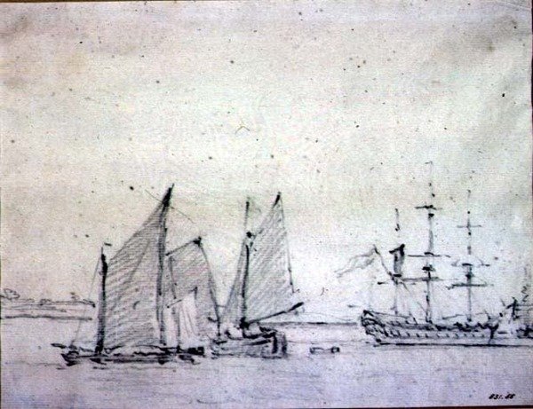 Wysyłka nad Tamizą (grafit na papierze) autorstwa John Constable