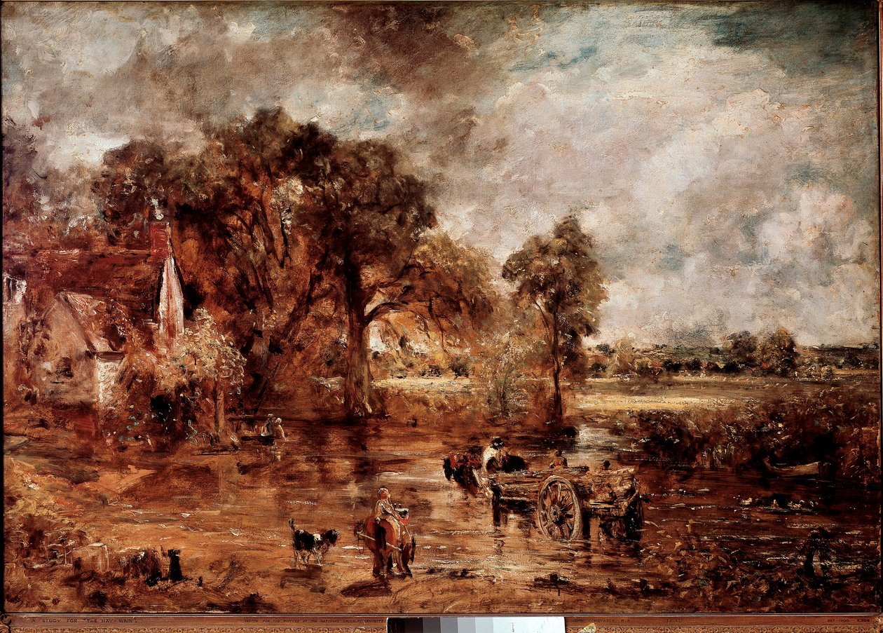 Studiuj dla „” Wóz siana””. Obraz Johna Constable (1776-1837) 1820-1821 Nd. 137x188 cm Londyn, Muzeum Wiktorii i Alberta autorstwa John Constable