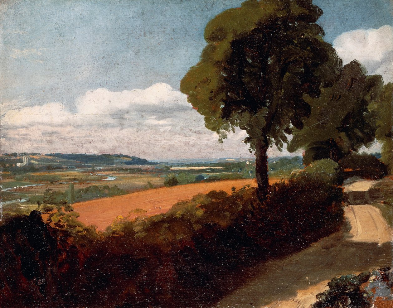 Widok z drogi prowadzącej do East Bergholt autorstwa John Constable